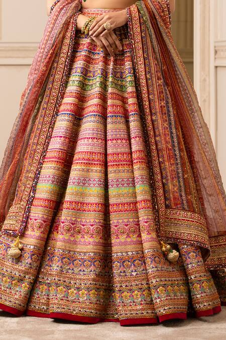 Buy Tarun Tahiliani Multi Color Dupatta Sheer , Lehenga And Blouse & Embroidered Set Online at Aza Fashions Buy_Tarun Tahiliani_Multi Color Dupatta Sheer , Lehenga And Blouse & Embroidered Set_Online_at_Aza_Fashions