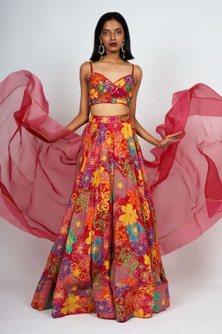 Taavare Floral Print Lehenga Set 