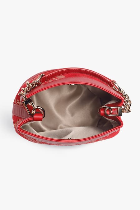 Tan & Loom Red Embroidery Rani Brocade Woven Batwa at Aza Fashions Tan & Loom_Red Embroidery Rani Brocade Woven Batwa _at_Aza_Fashions