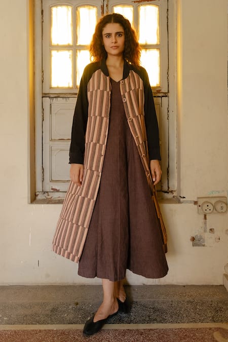 Ayaka_Multi Color 100% Cotton Corduroy, 100% Soy Organic Cotton, Block Printed Jacket_Online_at_Aza_Fashions