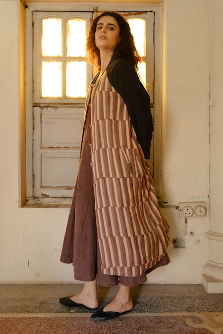 Buy_Ayaka_Multi Color 100% Cotton Corduroy, 100% Soy Organic Cotton, Block Printed Jacket_Online_at_Aza_Fashions