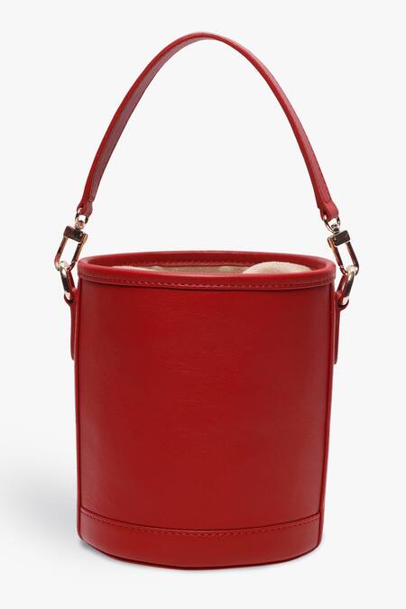 Tan & Loom Red Barrel Leather Potli Bag Online at Aza Fashions Tan & Loom_Red Barrel Leather Potli Bag _Online_at_Aza_Fashions