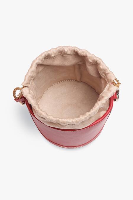 Tan & Loom Red Barrel Leather Potli Bag at Aza Fashions Tan & Loom_Red Barrel Leather Potli Bag _at_Aza_Fashions