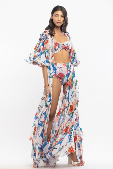 Mandira Wirk Printed Bikini With Cover Up 