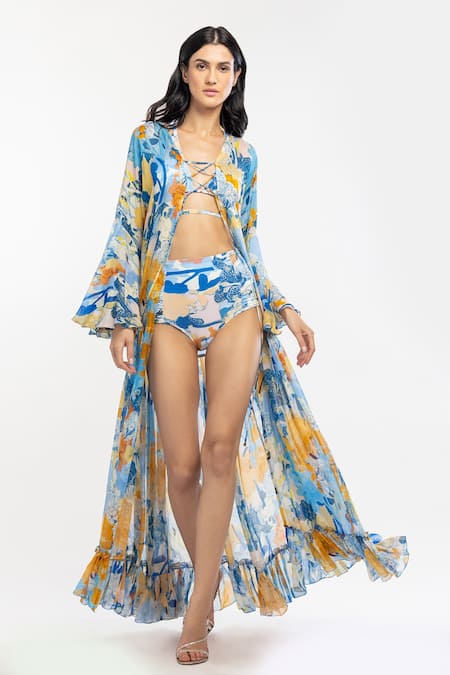 Mandira Wirk Printed Bikini With Cover Up 