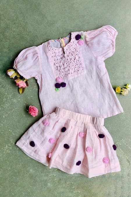 Bagichi Embroidered Top & Skirt Set 