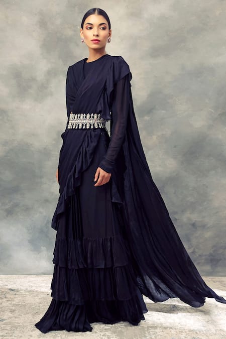 Bhumika Sharma Pre-Draped Layered Ruffle Saree 