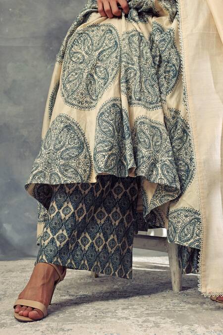 Buy Bhumika Sharma White Chanderi Silk Round Anarkali Set Online at Aza Fashions Buy_Bhumika Sharma_White Chanderi Silk Round Anarkali Set_Online_at_Aza_Fashions