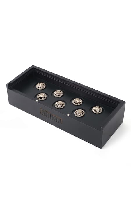 Cosa Nostraa_Gold Plated The Sun Buttons Set Of 7_Online_at_Aza_Fashions