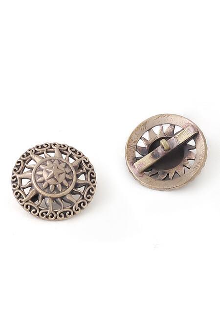 Buy_Cosa Nostraa_Gold Plated The Sun Buttons Set Of 7_Online_at_Aza_Fashions