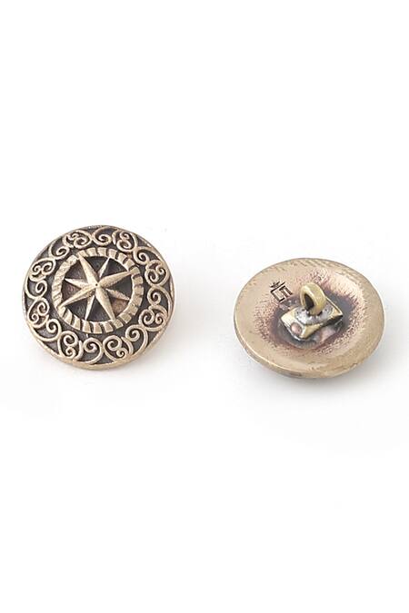 Buy_Cosa Nostraa_Gold Plated The Sun-star Buttons Set Of 5_Online_at_Aza_Fashions