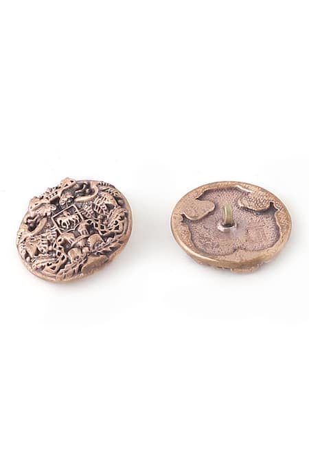 Cosa Nostraa_Gold Plated Military Merit Buttons Set Of 7_Online_at_Aza_Fashions