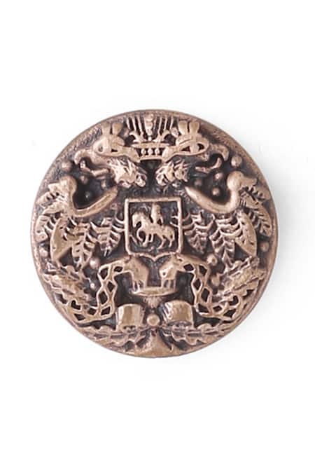 Shop_Cosa Nostraa_Gold Plated Military Merit Buttons Set Of 7_Online_at_Aza_Fashions