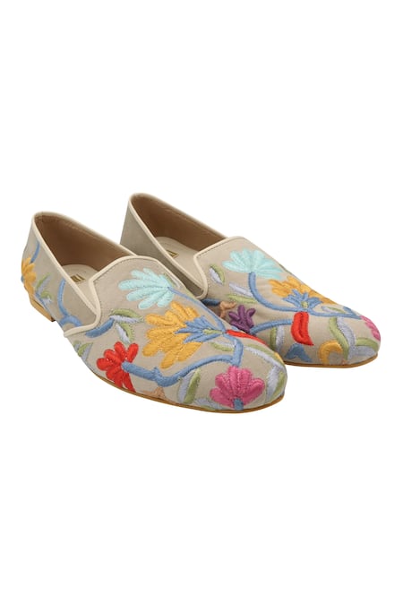 Veruschka by Payal Kothari Floral Embroidered Loafers 