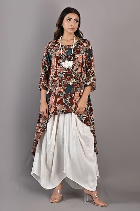 Bohame Eliza Floral Print Cowl Dress 