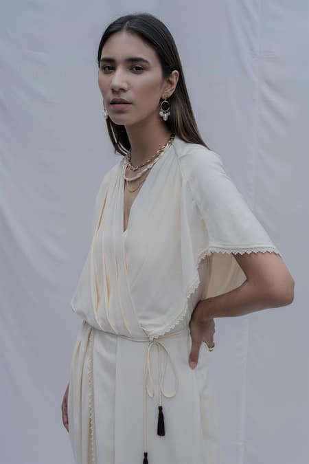 Buy Bohame White Handloom Cotton Rika Jumpsuit Online at Aza Fashions Buy_Bohame_White Handloom Cotton Rika Jumpsuit _Online_at_Aza_Fashions