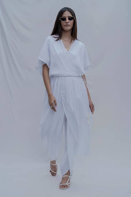 Bohame White Tencel Rika Jumpsuit Online at Aza Fashions Bohame_White Tencel Rika Jumpsuit _Online_at_Aza_Fashions