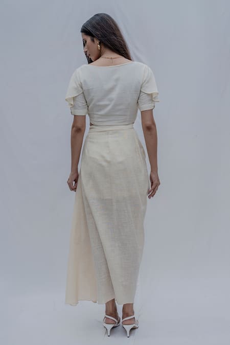 Bohame Draped Skirt with Crop Top 