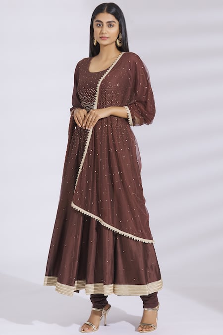 Bohame Embellished Chanderi Silk Anarkali Set 