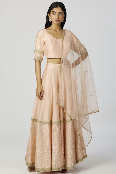 Bohame Chanderi Silk Lehenga Set 