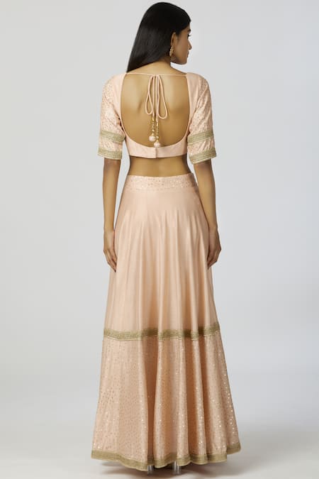 Bohame Chanderi Silk Lehenga Set 