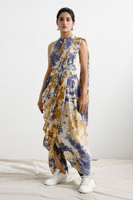 Bohame Myla Tie Dye Draped Jumpsuit 