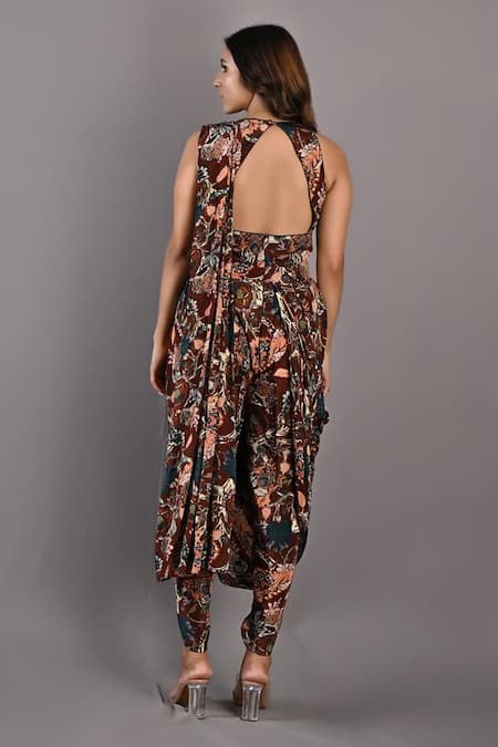 Bohame Evanthe Floral Print Draped Jumpsuit 