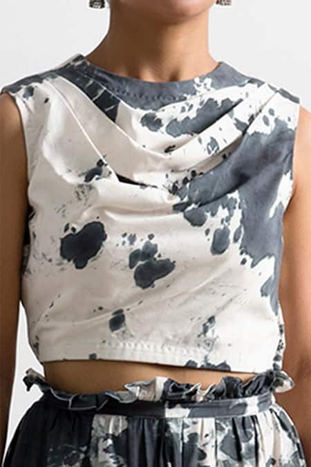 Buy Bohame Black Muslin Silk Cowl Helen Tie Dye Co-ord Pant Set Online at Aza Fashions Buy_Bohame_Black Muslin Silk Cowl Helen Tie Dye Co-ord Pant Set _Online_at_Aza_Fashions