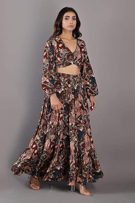 Bohame Zahara Floral Print Sharara Set 