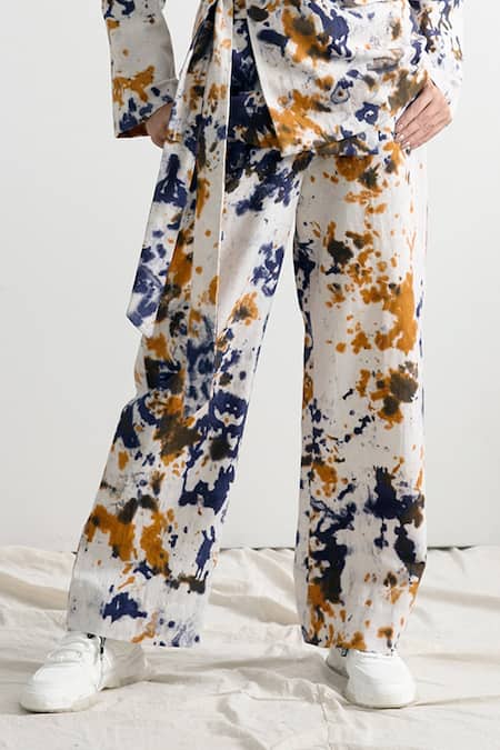 Plus Size Plus Size Indigo Tie Dye High Waist Pants Online in India | Amydus