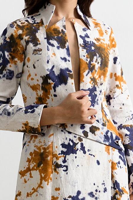 Bohame Beige Linen Tiammi Tie Dye Co-ord Pant Set Online at Aza Fashions Bohame_Beige Linen Tiammi Tie Dye Co-ord Pant Set _Online_at_Aza_Fashions