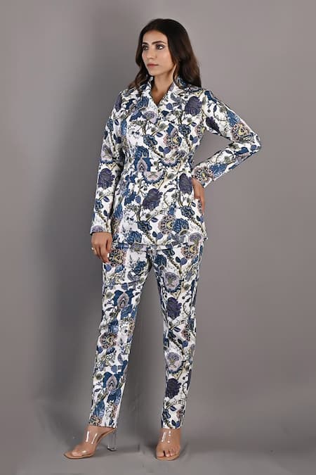 Bohame Erica Floral Print Jacket & Pant Set 