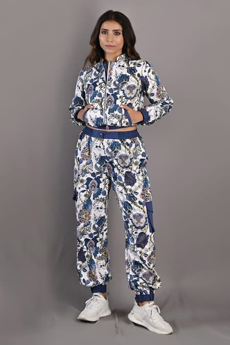 Bohame Laurel Floral Print Jacket & Pant Set 