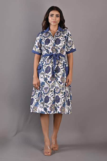 Bohame Delphine Floral Print Shirt Dress 