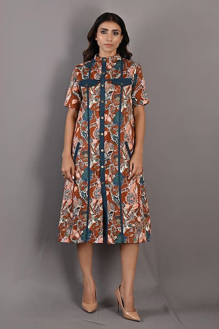 Bohame Roisin Floral Print Shirt Dress 