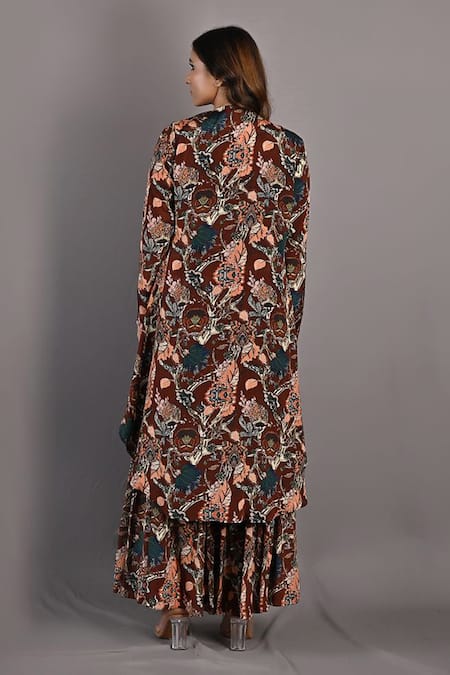 Bohame Rayen Printed Cape Sharara Set 