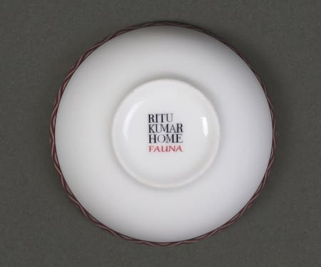 Shop_Ritu Kumar_White Porcelain Printed Flora Katori Set Of 2_Online_at_Aza_Fashions