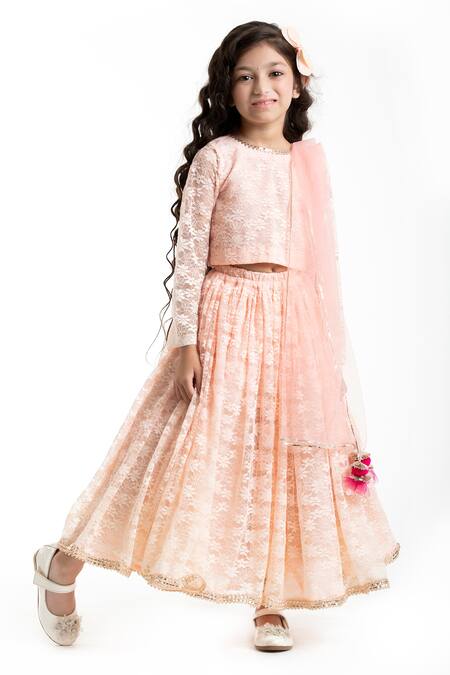 Byb Premium Pink Viscose, Polyester Gota Patti Floral Lace Pattern Lehenga Set Online at Aza Fashions Byb Premium_Pink Viscose, Polyester Gota Patti Floral Lace Pattern Lehenga Set _Online_at_Aza_Fashions