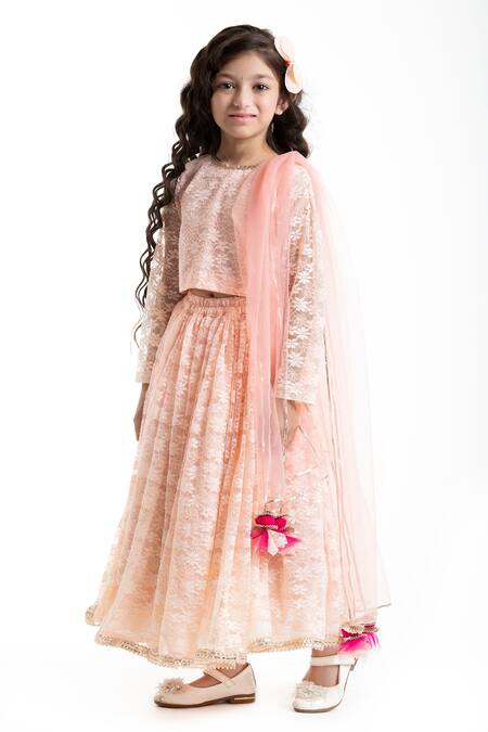 Buy Byb Premium Pink Viscose, Polyester Gota Patti Floral Lace Pattern Lehenga Set Online at Aza Fashions Buy_Byb Premium_Pink Viscose, Polyester Gota Patti Floral Lace Pattern Lehenga Set _Online_at_Aza_Fashions