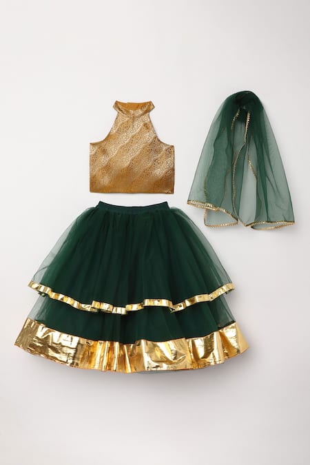 Byb Premium Halter Neck Choli Layered Lehenga Set 