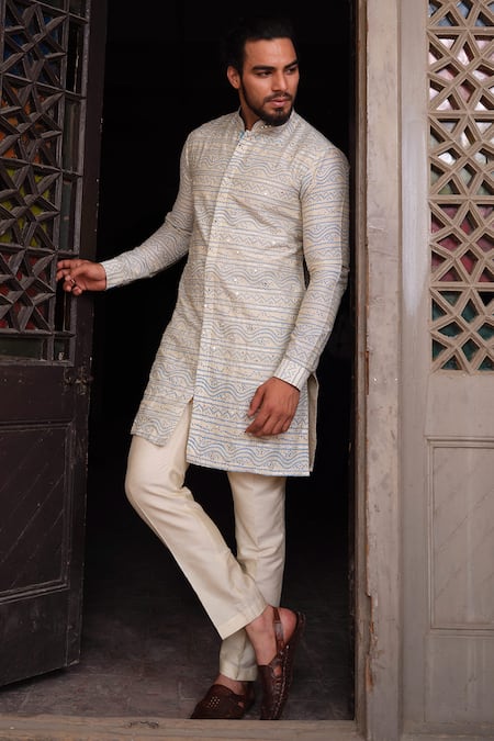 Nitesh Singh Chauhan Bandhani Print Kurta Pyjama Set 