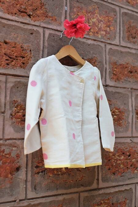 Love The World Today_White Handloom Cotton Birdsong Reversible Jacket_Online_at_Aza_Fashions