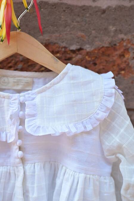 Buy_Love The World Today_White Handloom Cotton Spring Peter Pan Collar Dress_Online_at_Aza_Fashions