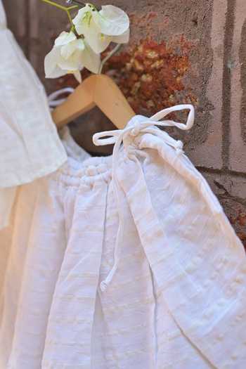 Love The World Today_White Handwoven Cotton Flared Top And Dhoti Pant Set _Online_at_Aza_Fashions