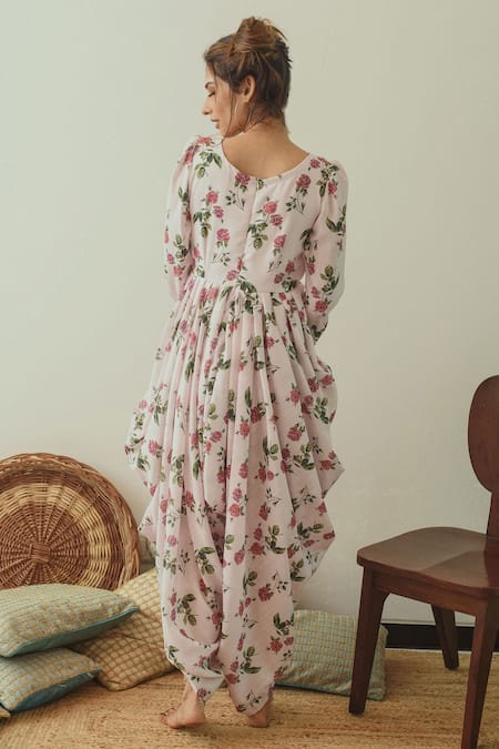 Pasha India Linen Printed Dhoti Jumpsuit 