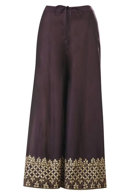 Heena Kochhar_Wine Chanderi Anarkali Sharara Set_at_Aza_Fashions