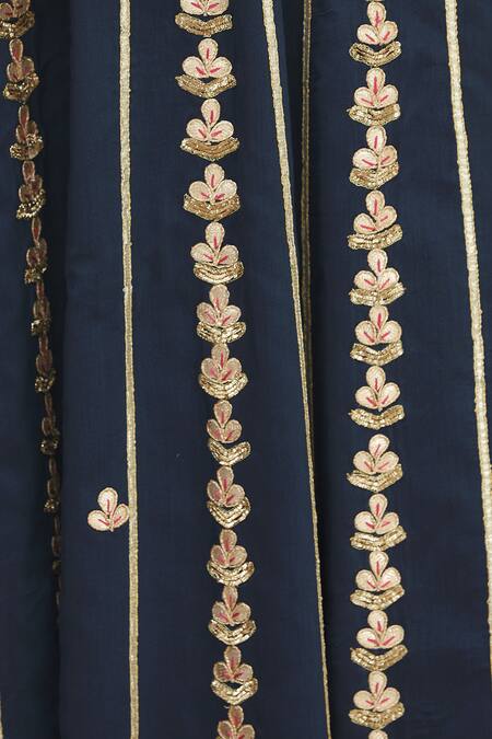 Aariyana Couture Blue Net, Taffeta, Muslin Embroidery, Gota Patti Round Neck Anarkali Set at Aza Fashions Aariyana Couture_Blue Net, Taffeta, Muslin Embroidery, Gota Patti Round Neck Anarkali Set_at_Aza_Fashions