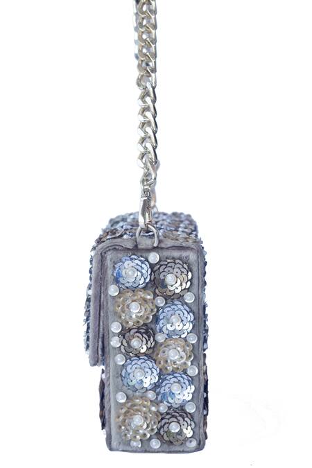 Buy_Adora By Ankita_Gold Embroidered Velvet Flap Box Clutch _Online_at_Aza_Fashions