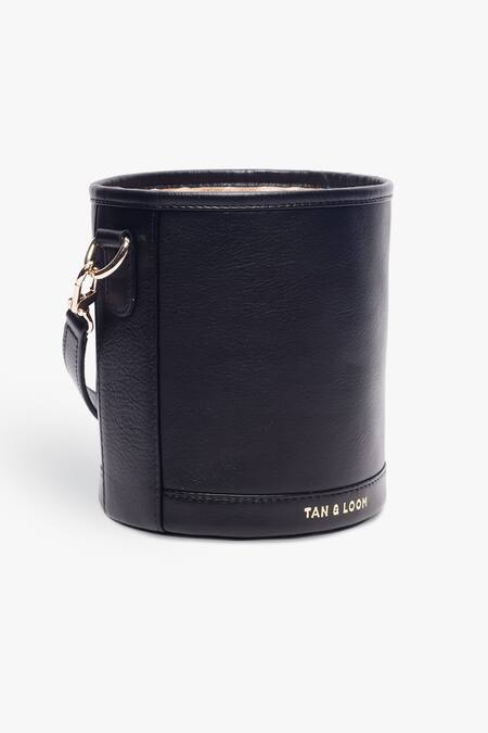 Buy Tan & Loom Black Nappa Leather Potli Bag Online at Aza Fashions Buy_Tan & Loom_Black Nappa Leather Potli Bag _Online_at_Aza_Fashions