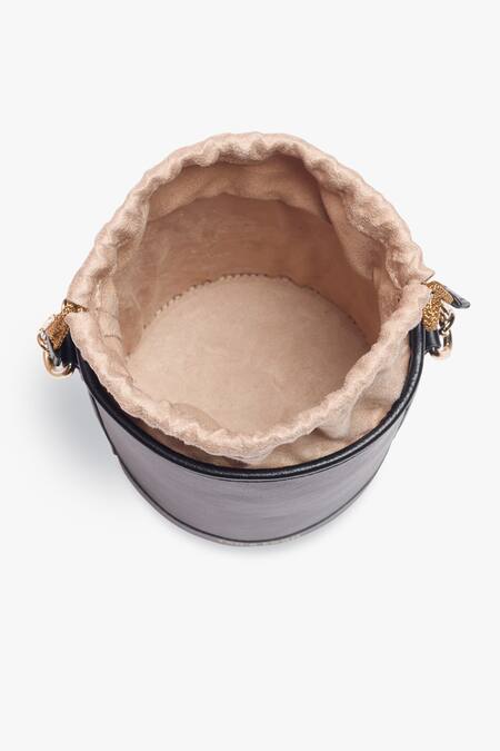 Tan & Loom Black Nappa Leather Potli Bag at Aza Fashions Tan & Loom_Black Nappa Leather Potli Bag _at_Aza_Fashions